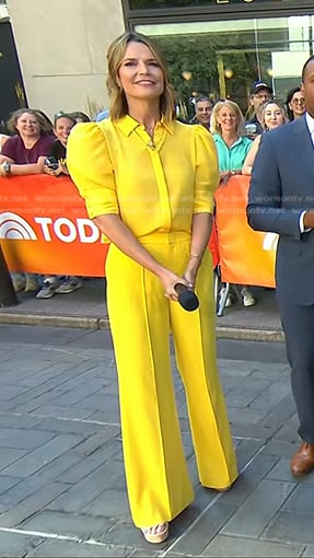 Savannah’s yellow puff sleeve blouse on Today