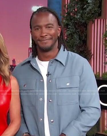 Scotto’s blue jacket on Access Hollywood