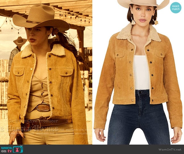Scully Sherpa Lined Snap Front Trucker Jacket worn by Rosa Ortecho (Amber Midthunder) on Roswell New Mexico