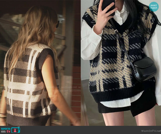 Shein Honeyspot Plaid Vest worn by Naomie Olindo on Southern Charm