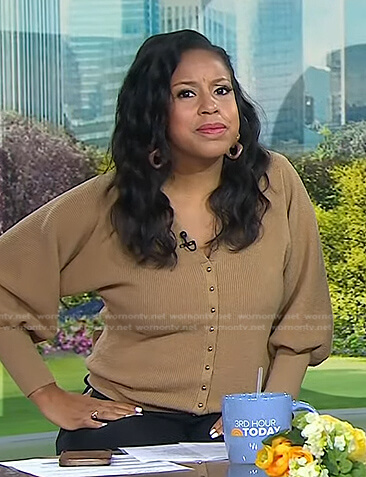 Sheinelle’s brown cardigan on Today