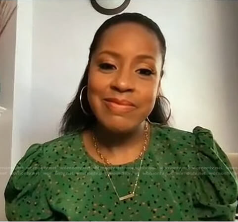 Sheinelle’s green floral dress on Today