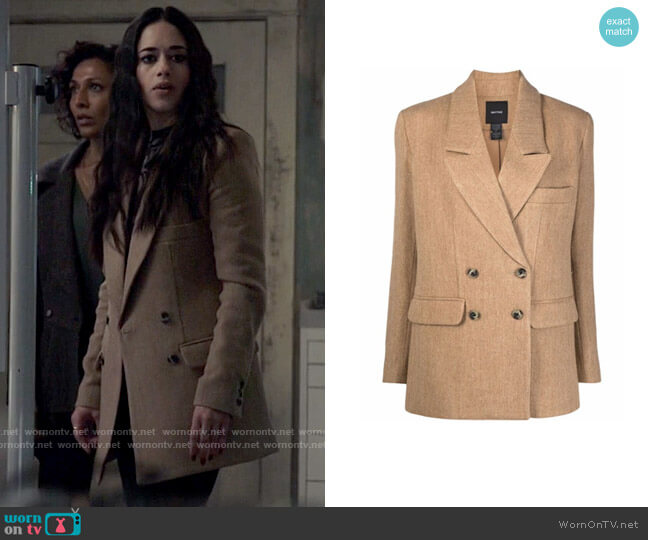 Smythe Tailored Double-breasted Coat worn by Liz Ortecho (Jeanine Mason) on Roswell New Mexico