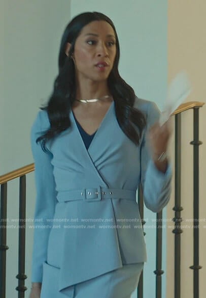 Sofia’s light blue suit on Loot