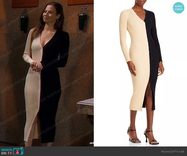 Staud Shoko Dress in Buffblack worn by Ava Vitali (Tamara Braun ) on Days of our Lives