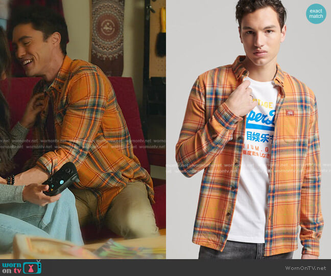 Superdry Organic Cotton Lumberjack Check Shirt worn by Paxton Hall-Yoshida (Darren Charles Barnet) on Never Have I Ever