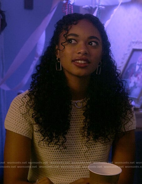 Tabby’s crochet top on Pretty Little Liars Original Sin