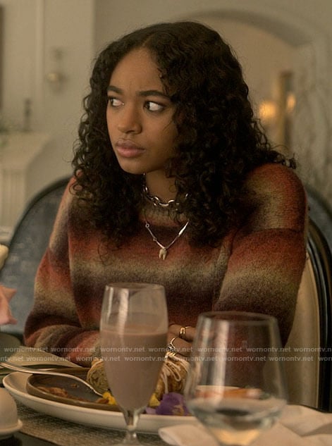 Tabby’s ombre stripe sweater on Pretty Little Liars Original Sin