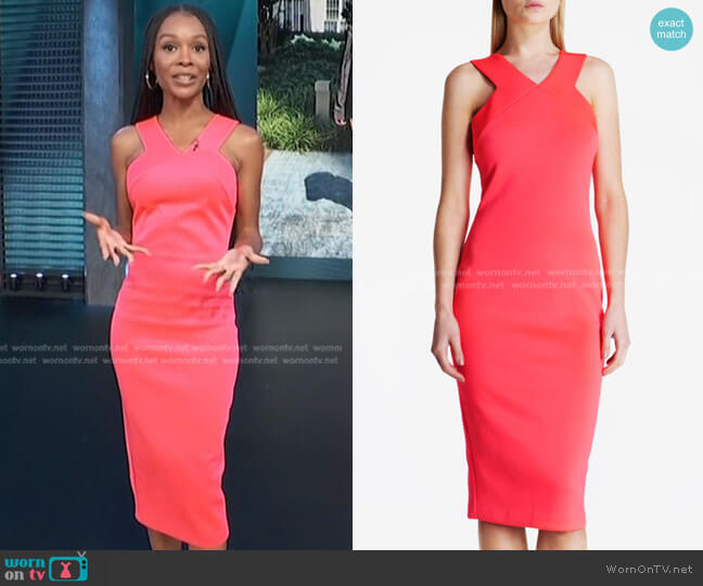 Ted Baker Crossback Midi Dress worn by Zuri Hall on Access Hollywood