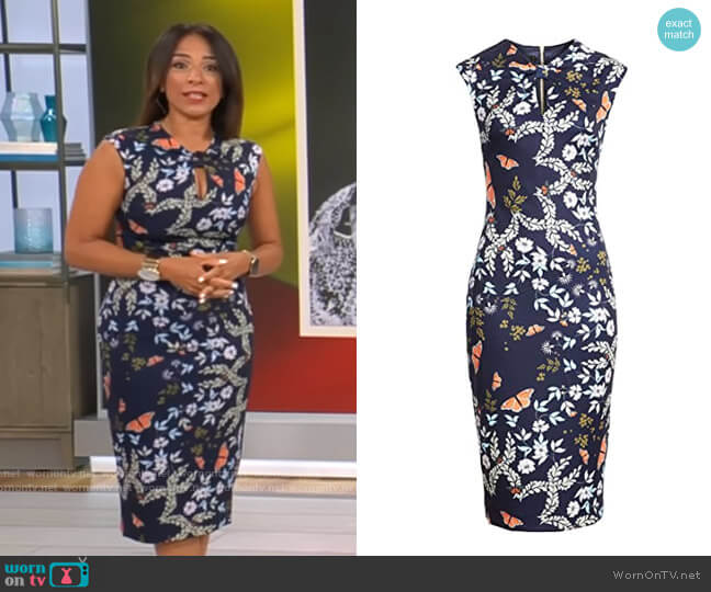 Ted Baker Kairra Kyoto Gardens Dress worn by Michelle Miller on CBS Mornings