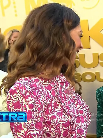 Terri’s pink floral print dress on Extra