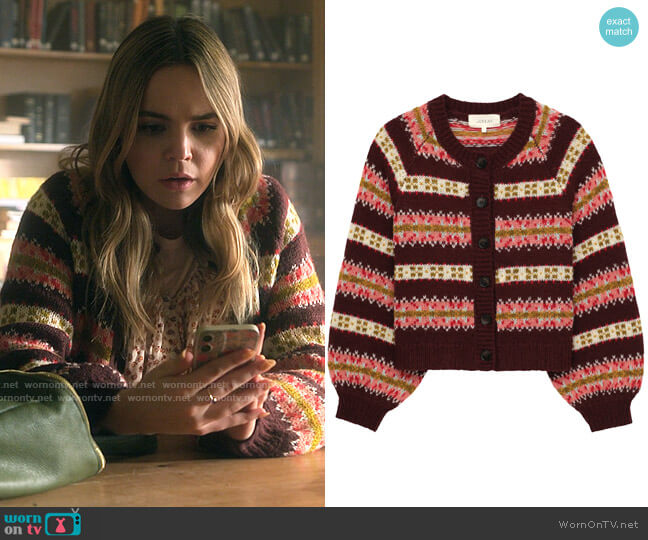 The Great The Loom Cardigan in Rosehip worn by Imogen Adams (Bailee Madison) on Pretty Little Liars Original Sin