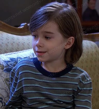 Thomas’s grey striped sweater on Days of our Lives