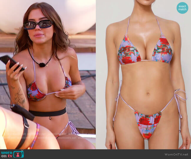 Tiger Mist Aggie Bikini Top in Heatwave worn by Katherine Gibson on Love Island USA