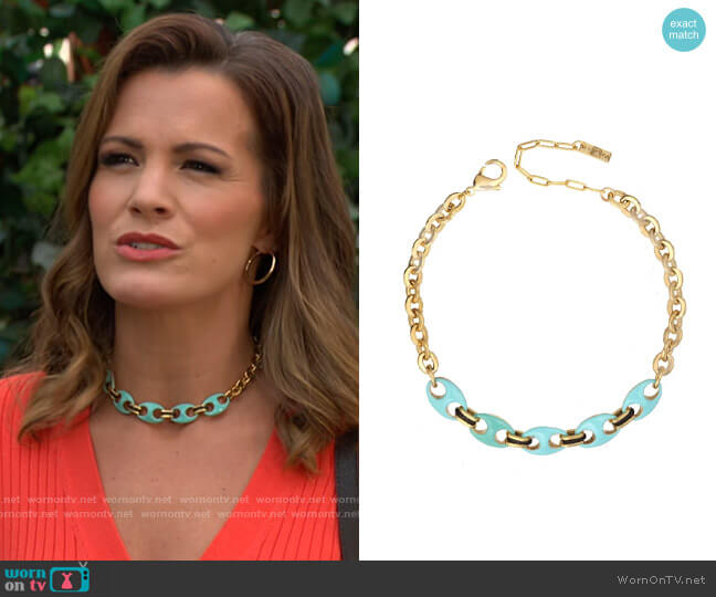 Tova Amherst Mint Necklace worn by Chelsea Lawson (Melissa Claire Egan) on The Young and the Restless