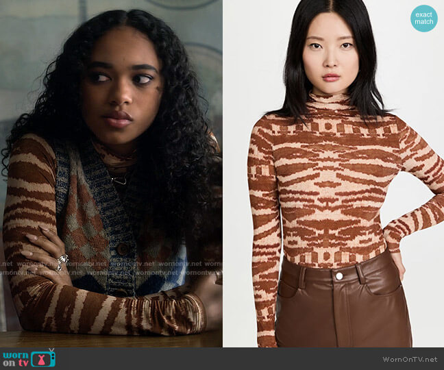 Ulla Johnson Aurelia Turtleneck Top in Fawn worn by Tabitha 'Tabby' Hayworth (Chandler Kinney) on Pretty Little Liars Original Sin