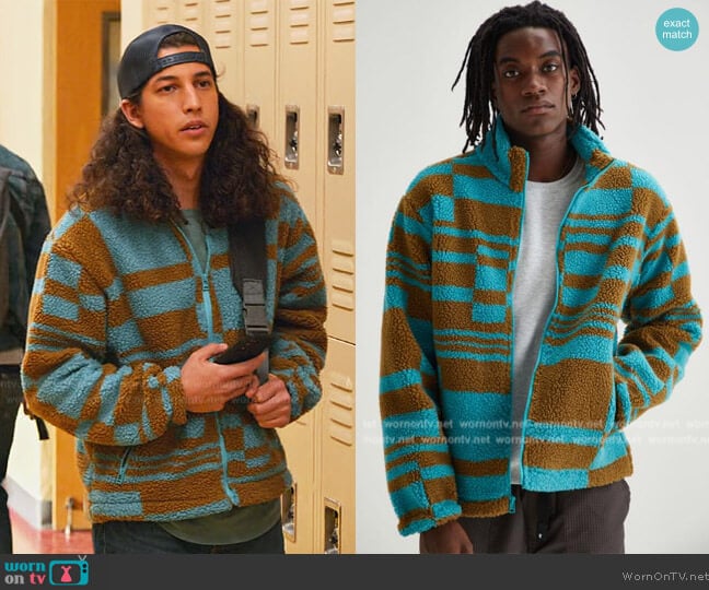 Urban Outfitters Sherpa Plush Zip Jacket worn by (Benjamin Norris) on Never Have I Ever