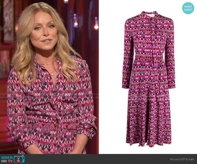 Valentino Optical Print Shirtdress worn by Kelly Ripa on Generation Gap