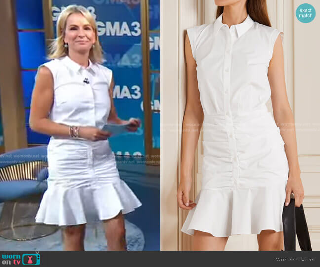 Veronica Beard Bell Sleeveless Ruched Shirtdress worn by Dr. Jennifer Ashton on Good Morning America