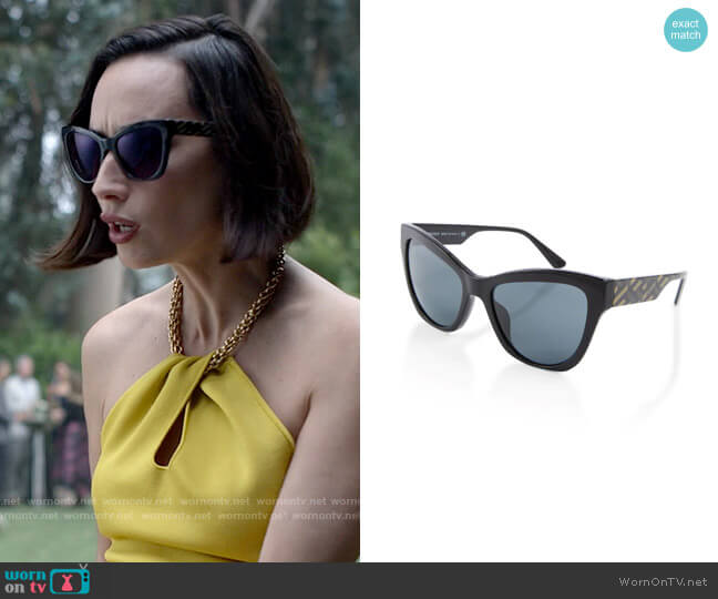 Versace La Greca Cat-eye Sunglasses worn by Dr. Enid Perle (Rebecca Dayan) on American Horror Stories