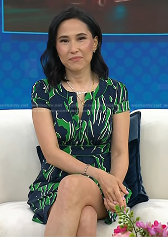 Vicky’s green and navy printed dress on Today