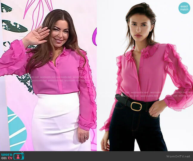 Zara Flowing Ruffled Blouse worn by Bobbie Thomas on Today