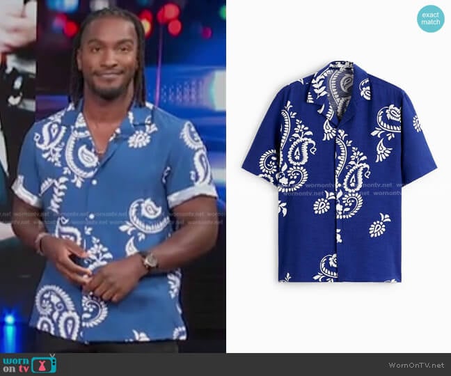 Zara Paisley Print Shirt worn by Scott Evans on Access Hollywood