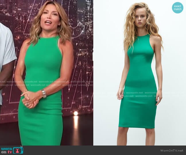 Zara Ribbed Dress worn by Kit Hoover on Access Hollywood