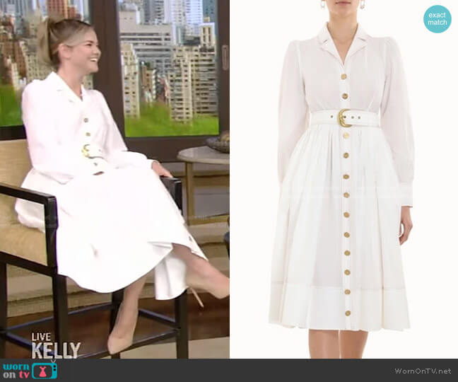 Zimmermann Kaleidoscope Midi Shirt Dress worn by Maia Mitchell on Live with Kelly and Mark
