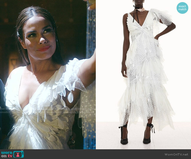 Zimmermann Rhythmic Fluted gown worn by Cristal Jennings (Daniella Alonso) on Dynasty