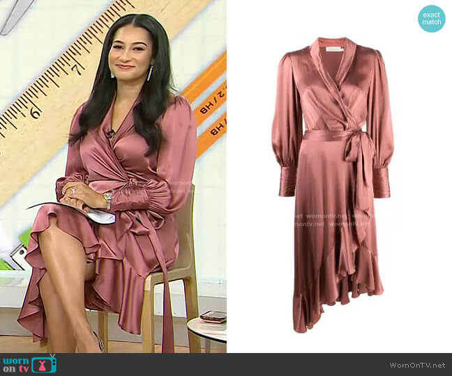 Zimmermann Ruffled Wrap Dress worn by Morgan Radford on Today