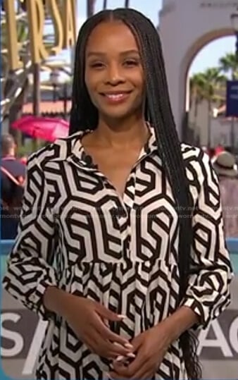 Zuri’s geometric print dress on Access Hollywood