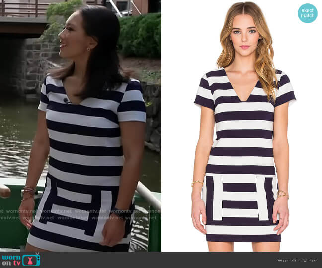 1.State Patch Pocket Shift Dress worn by Nancy Chen on CBS Mornings