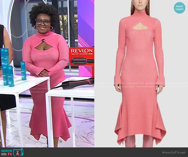 3.1 Phillip Lim Bicolor Rib Long Sleeve Dress