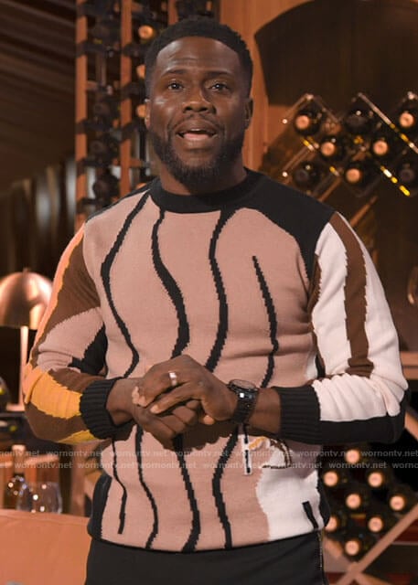Kevin Hart’s wavy stripe sweater on Hart to Heart