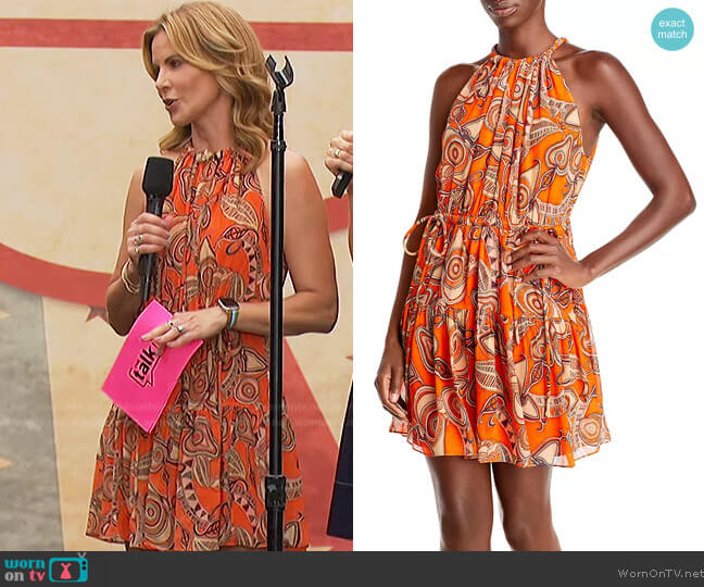 A.L.C. Bella Silk Halter Dress worn by Natalie Morales on The Talk
