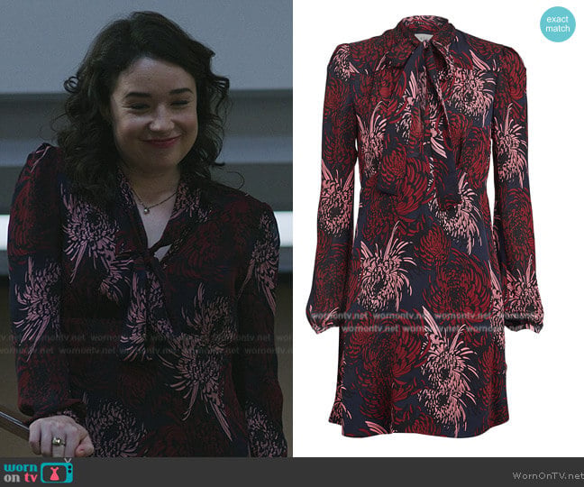 A.L.C. Emery Floral Silk Mini Dress worn by Marissa Gold (Sarah Steele) on The Good Fight