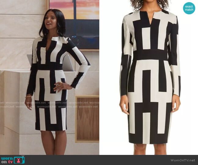 Akris Mosaïque Dress worn by Mallory Book (Renée Elise Goldsberry) on She-Hulk Attorney at Law