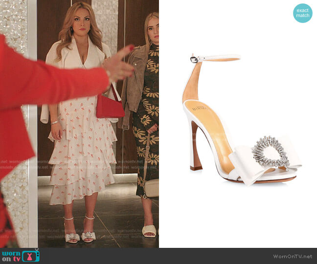 Alexandre Birman Maddie Leather Ankle Strap Sandals worn by Fallon Carrington (Elizabeth Gillies) on Dynasty