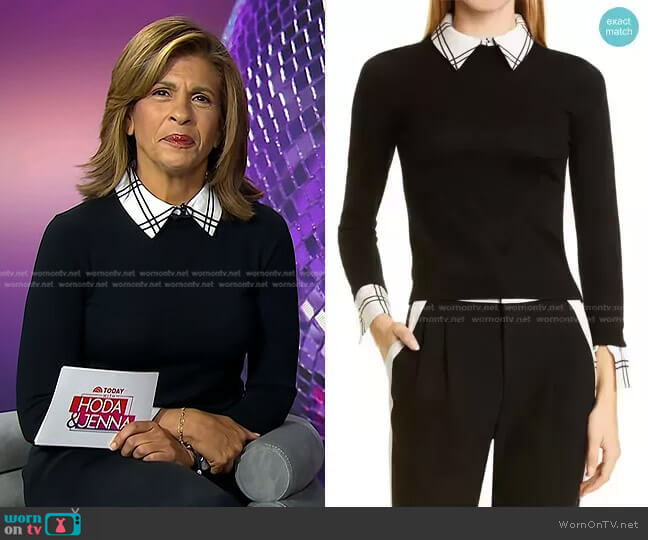 Alice + Olivia Porla Collared Sweater worn by Hoda Kotb on Today