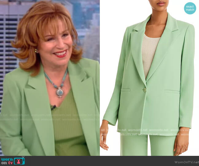 Alice and Olivia Denny Notch Collar Blazer in Seafoam worn by Joy Behar on The View
