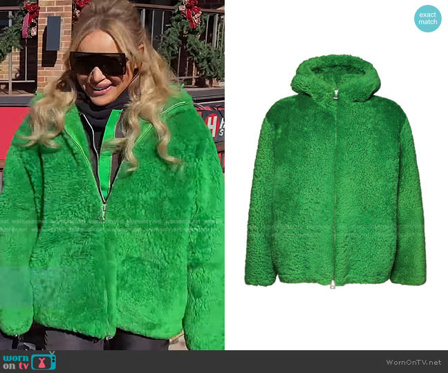 Bottega Veneta Hooded Teddy Shearling Jacket worn by Diana Jenkins on The Real Housewives of Beverly Hills