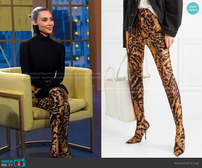Balenciaga Boot Pants worn by Kim Kardashian on Good Morning America