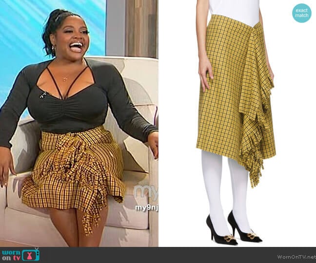 Balenciaga Houndstooth Skirt worn by Sherri Shepherd on Sherri