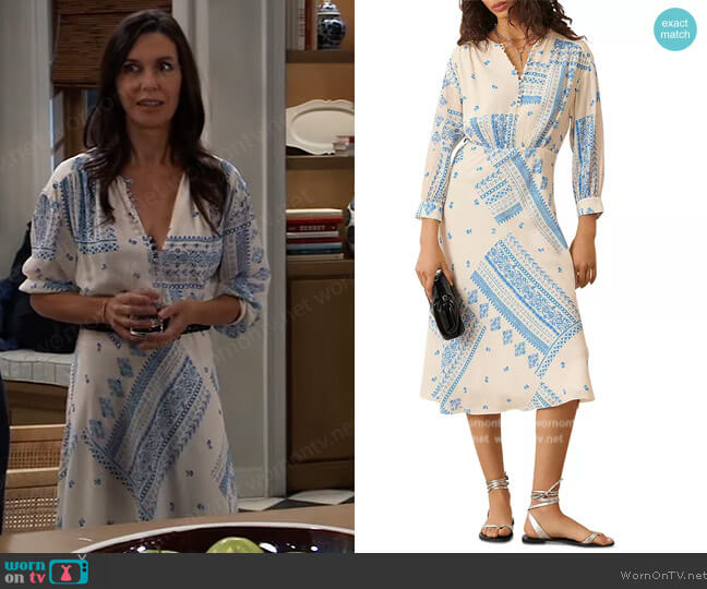 Ba&sh Ines Dress worn by Anna Devane (Finola Hughes) on General Hospital