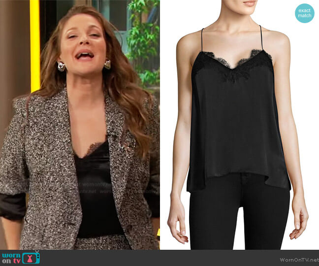 Cami NYC Racer Charmeuse Cami worn by Drew Barrymore on The Drew Barrymore Show