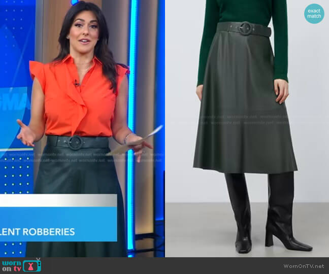 Zara Cape Skirt with Belt worn by Erielle Reshef on Good Morning America