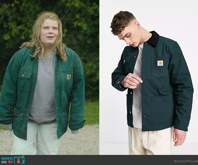 Carhartt WIP michigan jacket in forest green worn by Terra Harvey (Eliot Salt) on Fate The Winx Saga