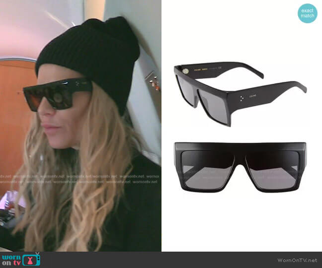 Celine 60mm Flat Top Sunglasses worn by Dorit Kemsley on The Real Housewives of Beverly Hills