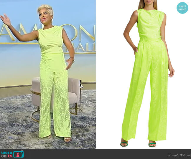 Christopher John Rogers Jacquard Asymmetric Blouse worn by Tamron Hall on Tamron Hall Show